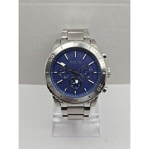 Relic Jordan ZR15805 Blue Dial Stainless Steel Multifunction Watch New Battery